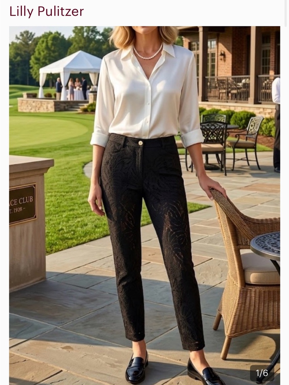 Lilly Pulitzer Black Lace Ankle Pants in onyx black size 8 NWT